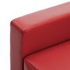 vidaXL 3-Sitzer-Sofa mit Hocker Rot Kunstleder