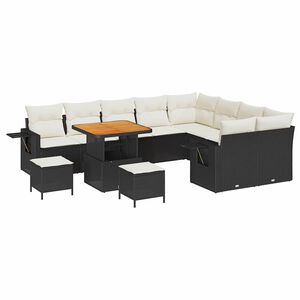 vidaXL Garten-Sofa-Set 12 pcs Schwarz Poly-Rattan