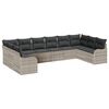 vidaXL Gartensofa-set 10 stk. Hellgrau Poly-Rattan