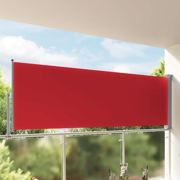 vidaXL Ausziehbare Seitenmarkise 120x300 cm Rot
