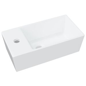 vidaXL Waschbecken Wei&szlig; 48x25x15 cm Keramik