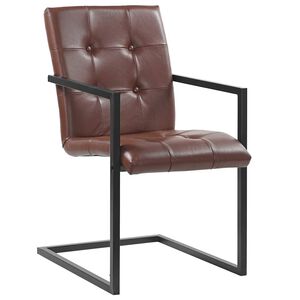 vidaXL Freischwinger 2 Stk. Braun Echtleder