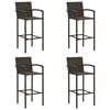 vidaXL Barhocker 4 Stk. Braun Poly Rattan