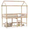 vidaXL Hochbett mit Leiter und Dach 90x200 cm Massivholz Kiefer
