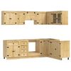 vidaXL Schrank mit Regal SKI 10 pcs Honigbraun Massives Kiefernholz
