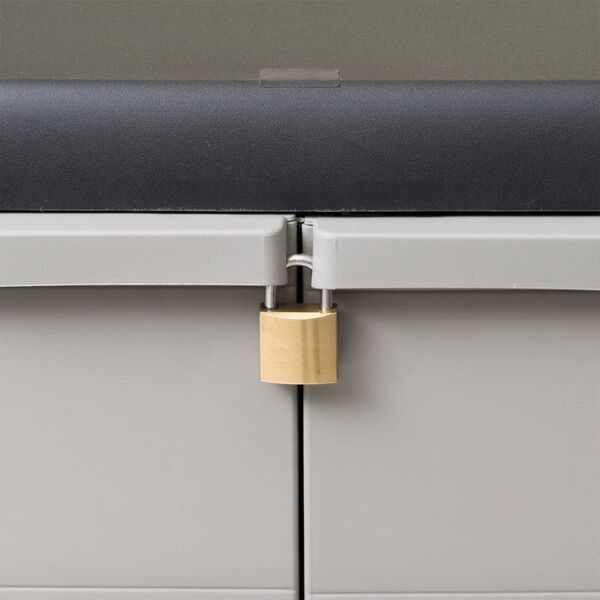 vidaXL Gartenschrank mit 2 Böden Schwarz und Grau