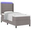 vidaXL LED Boxspringbett mit Matratze Taupe 100 x 200 cm Stoff