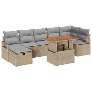 vidaXL Garten-Sofa-Set 8 pcs Beige Poly-Rattan