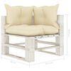 vidaXL Garten-Paletten-Ecksofa mit Kissen in Creme Holz