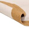 vidaXL Teppich Geflochten Wei&szlig; & Natur 180 cm Jute & Baumwolle Rund