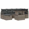 vidaXL Gartensofa-set 7 stk. Grau Poly-Rattan