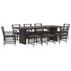 vidaXL Outdoor-Essgruppe 9 stk. Schwarz Poly-Rattan