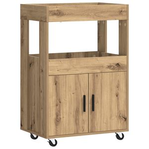vidaXL Barwagen Artisan-Eiche 60 x 39,5 x 89 cm Holzwerkstoff