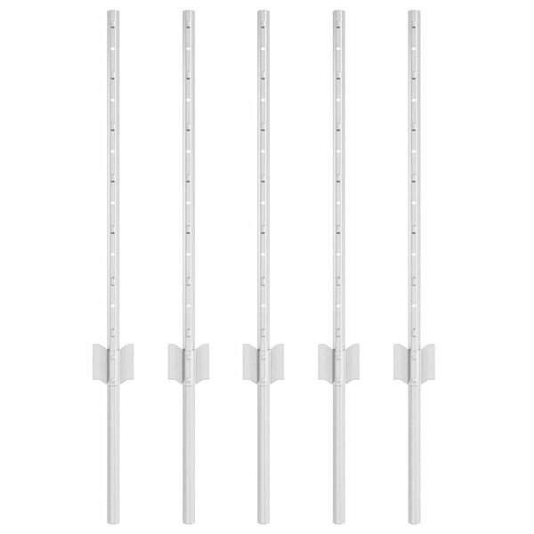 vidaXL Zaunpfosten 5 pcs Silber 60 cm Stahl