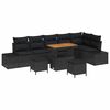 vidaXL Gartensofa-set 9 stk. Schwarz Poly-Rattan