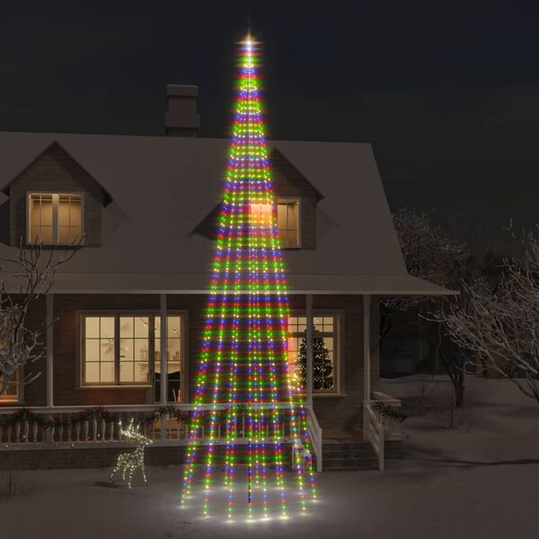 vidaXL LED-Weihnachtsbaum f&uuml;r Fahnenmast Mehrfarbig 1134 LEDs 800 cm