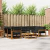 vidaXL Outdoor-Sofagarnitur mit Kissen 7 pcs Nat&uuml;rlich und Schwarz