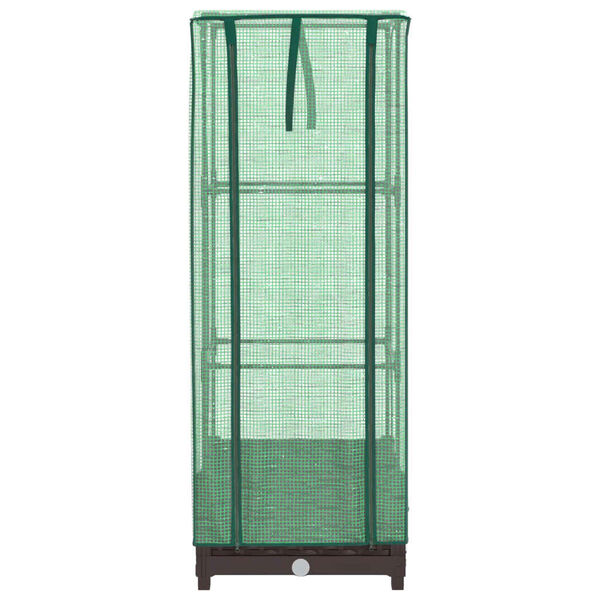 vidaXL Hochbeet mit Gewächshaus-Aufsatz Rattan-Optik 40x40x123 cm