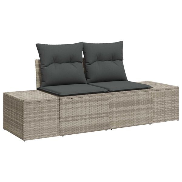 vidaXL Gartensofa-set mit Kissen 6 pcs Hellgrau Poly-Rattan