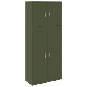 vidaXL Aufbewahrungsschrank 2 stk. Olive Gr&uuml;n 90 x 40 x 210 cm Stahl