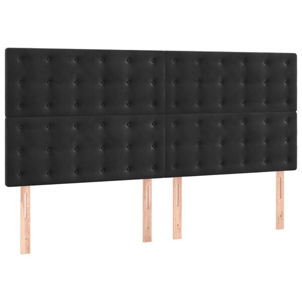 vidaXL Kopfteil Schwarz 160x5x118/128 cm Samt