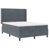 vidaXL Boxspringbett mit Matratze Dunkelgrau 140 x 190 cm Samt