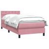 vidaXL Boxspringbett mit Matratze Rosa 90x210 cm Samt