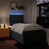 vidaXL Boxspringbett mit Matratze Blau 120x190 cm Stoff