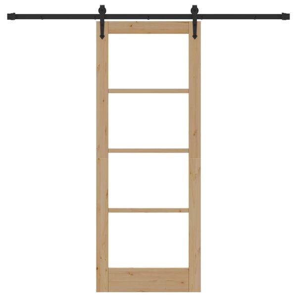 vidaXL Schiebetür ORKDAL Natur 78 x 202 cm Massivholz Kiefer und Glas