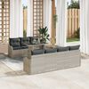 vidaXL Gartensofa-set mit Kissen 8 pcs Hellgrau Poly-Rattan