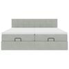 vidaXL Ottoman-Bett mit Matratzen & LEDs Hellgrau 180x200 cm Samt