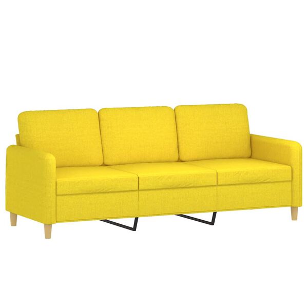 vidaXL 3-Sitzer-Sofa Hellgelb 180 cm Stoff