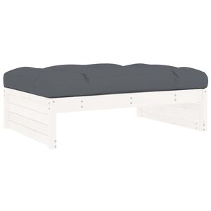 vidaXL Gartenhocker Wei&szlig; 120x80 cm Massivholz Kiefer