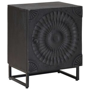 vidaXL Handgefertigter Nachttisch Schwarz 40 x 30 x 50 cm