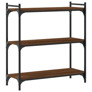 vidaXL B&uuml;cherregal 3 B&ouml;den Braun Eichen-Optik 80x30x86cm Holzwerkstoff