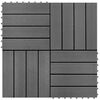 vidaXL Terrassenfliese 11 pcs Grau 30 x 30 cm WPC