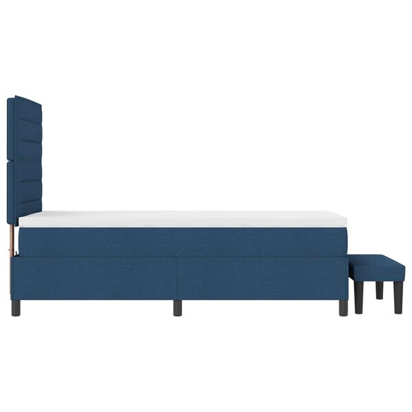 vidaXL Boxspringbett mit Matratze mit Kopfteil Blau 90 x 190 cm Stoff