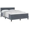 vidaXL Boxspringbett mit Matratze Dunkelgrau 140 x 200 cm Samt