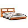 vidaXL Massivholzbett ohne Matratze Wachsbraun 135x190 cm Kiefernholz