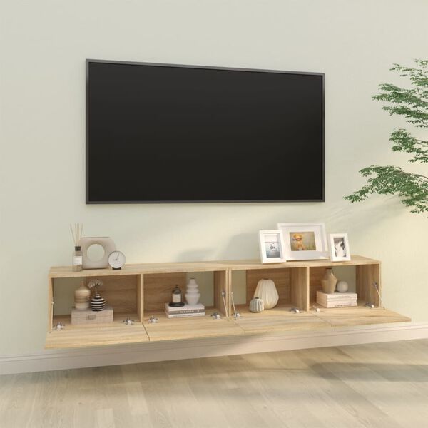 vidaXL TV-Wandschr&auml;nke 2 Stk. Sonoma-Eiche 100x30x30 cm Holzwerkstoff