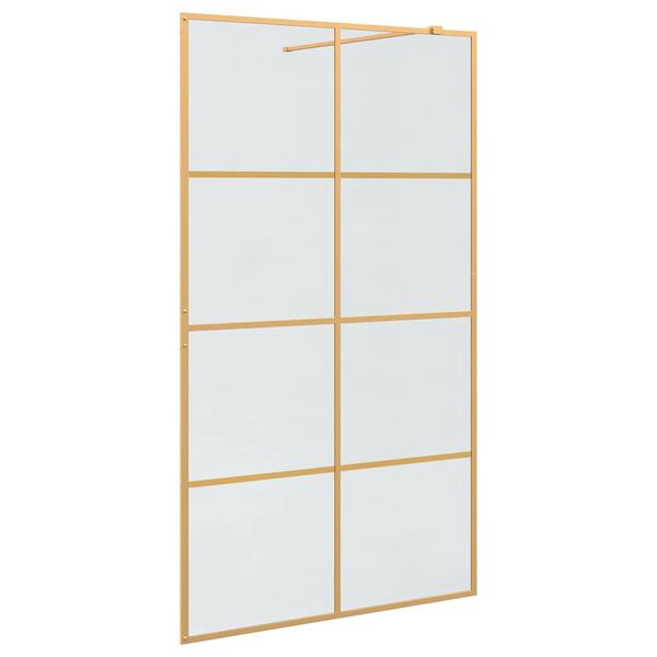 vidaXL Walk-in Duschwand Gold 115 x 195 cm Geh&auml;rtetes Glas