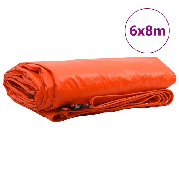 vidaXL Plane 650g / m&sup2; Orange 6 x 8 m Canvas mit PVC-Beschichtung