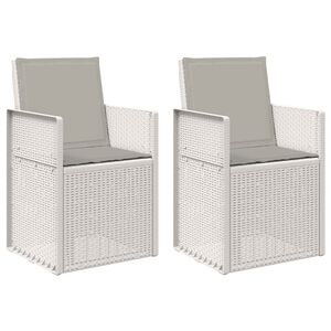 vidaXL Garten Esszimmerst&uuml;hle 2 pcs Wei&szlig; und Hellgrau PP
