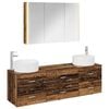 vidaXL Badezimmerm&ouml;bel-Set 4 pcs Altholz Ingenieurholz und Glas