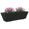 vidaXL Pflanzkasten mit Haken 2 Stk. Schwarz Poly Rattan