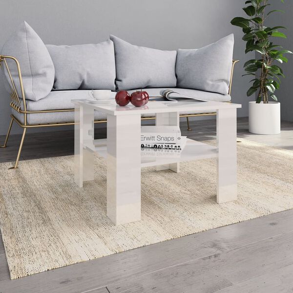 vidaXL Couchtisch Hochglanz-Weiß 60x60x42 cm Holzwerkstoff
