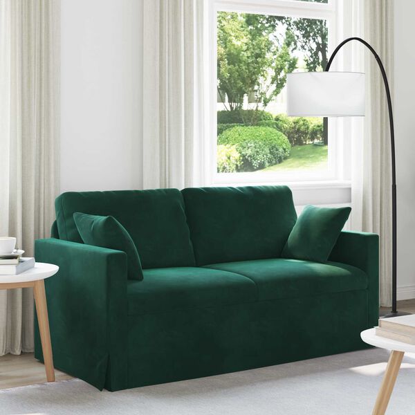 vidaXL Sofa Dunkelgr&uuml;n Gesamtabmessungen: 158 x 78 x 80 cm (B x T x H)
