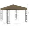 vidaXL Pavillon mit LED-Lichterkette 3x3 m Taupe Stoff