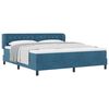 vidaXL Boxspringbett mit Matratze Dunkelblau 180 x 200 cm Samt