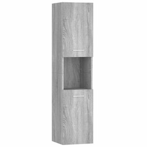 vidaXL Badezimmerschrank Grau Sonoma 30x30x130 cm Holzwerkstoff